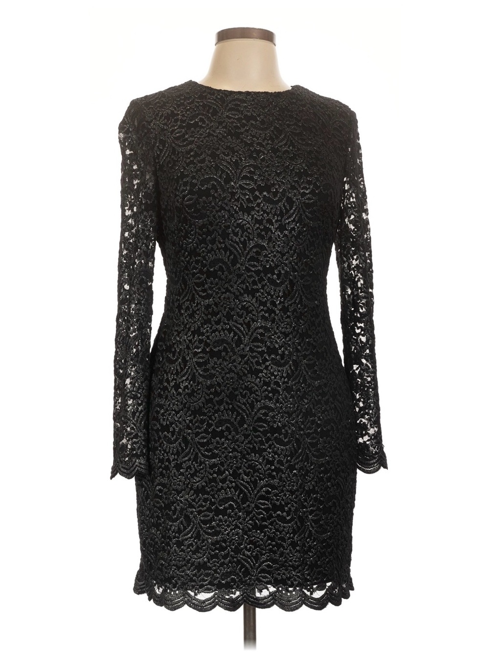 Ralph Lauren Black Long-Sleeve Lace Sheath Dress